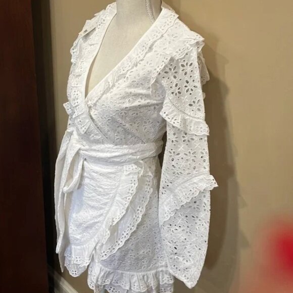 Veronica Beard Julia Wrap Dress White Size 00 TAILORED DOWN TO 000 - Picture 1 of 5